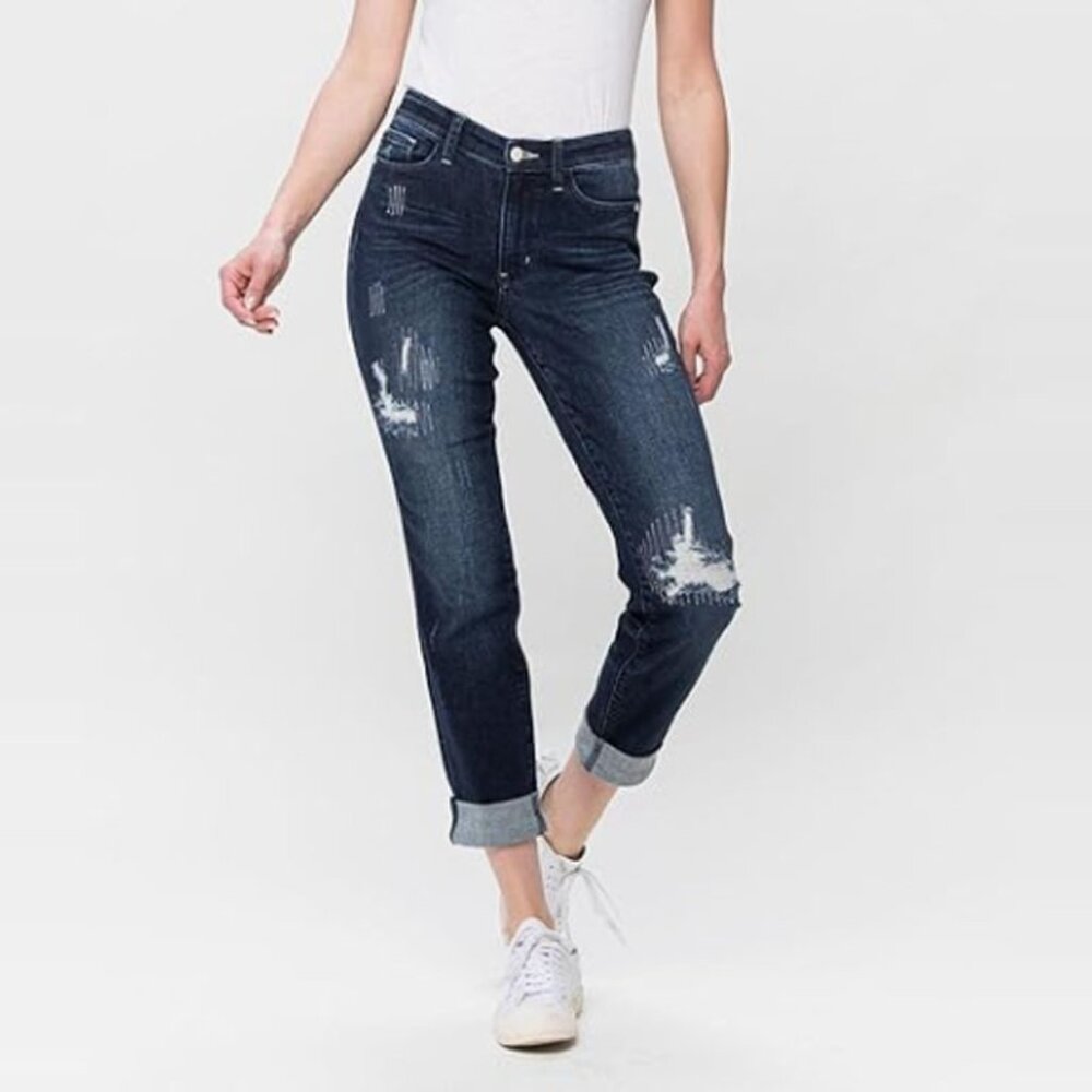 Judy Blue Cuffed Destroy Boyfriend Jeans